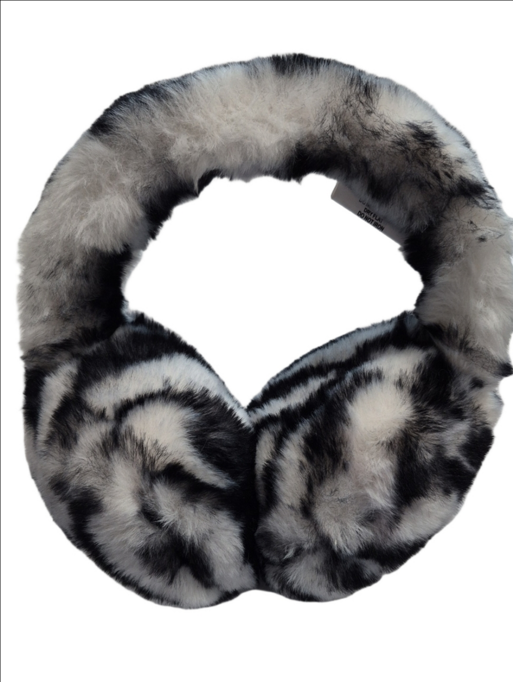 Steve Madden Black & White Faux Fur Earmuffs - One Size